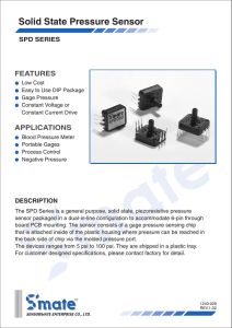 Solid State Pressure Sensor SPD SERIES FEATURES