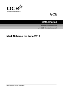 Mark Scheme 4721/01