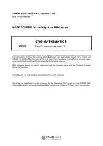 June 2014 Mark scheme 32 - Cambridge International Examinations