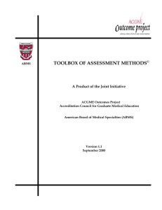 ACGME and ABMS Toolbox of Assessment Methods