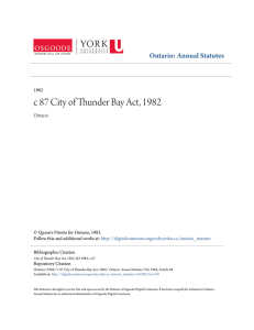 c 87 City of Thunder Bay Act, 1982