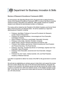 Review of Research Excellence Framework: terms of