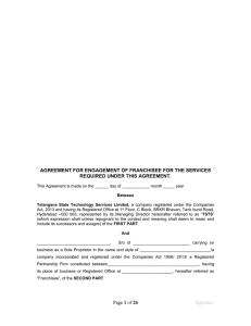 AGREEMENT FOR APPOINTMENT OF SDP