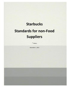 Starbucks Standards for non-Food Suppliers