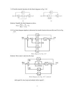 1 3.19 Find the transfer functions for the block diagrams in Fig. 3.54