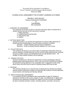Course-Level Assessment for Student Learning Outcomes, a
