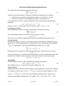 First-Order Differential Equations Review