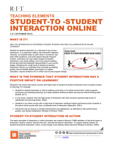 STUDENT-TO -STUDENT INTERACTION ONLINE