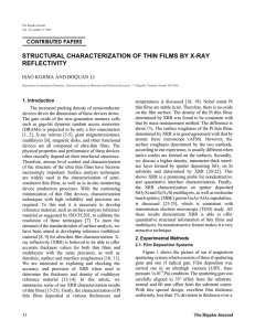 structural characterization of thin films by x-ray reflectivity