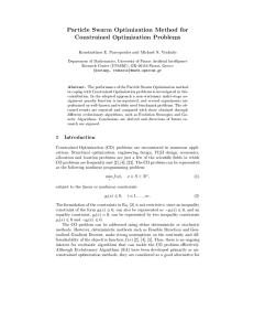 Particle Swarm Optimization Method for Constrained Optimization