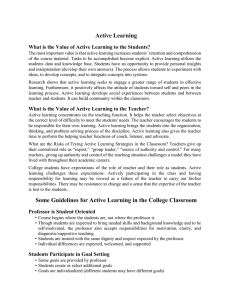 Active Learning Guidelines - Faculty Center for Teaching and Learning
