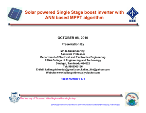 Solar powered Single Stage boost inverter with
