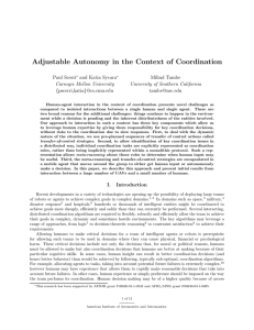 Adjustable Autonomy in the Context of Coordination