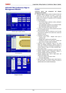 Conference Sign-in Management Module Datasheet