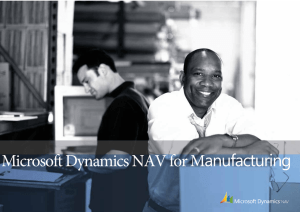 Microsoft Dynamics NAV for Manufacturing