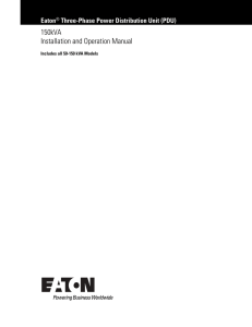 150kVA Installation and Operation Manual