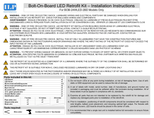 Bolt-On-Board LED Retrofit Kit – Installation Instructions