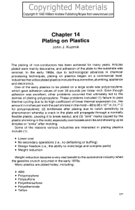 Chapter 14 Plating on Plastics