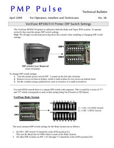 VeriFone310-300 Dip Switch Settings