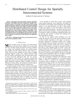 Distributed Control Design For Spatially Interconnected Systems Distributed Control Design For Spatially Interconnected Systems