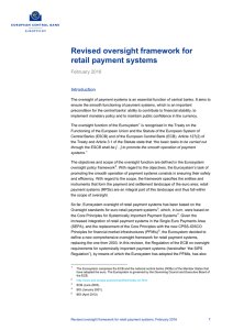 Revised oversight framework for retail payment systems, February