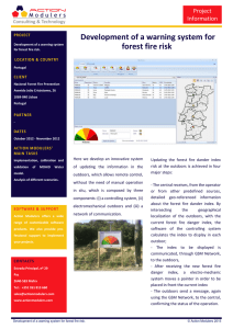 Development of a warning system for forest fire risk