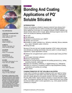 Bonding And Coating Applications of PQ® Soluble