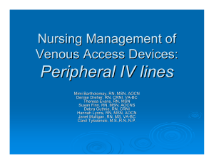 Peripheral IV lines - Patient Care Services