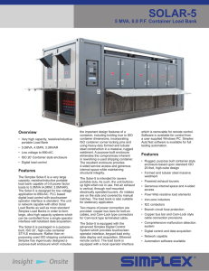 Solar-5 5 MVA Container Load Bank Product Brochure