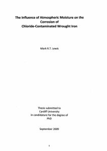 The Influence of Atmospheric Moisture on Corrosion of Chloride