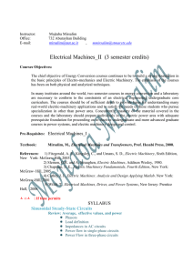 Electric Machinery II - Department of Electrical Engineering