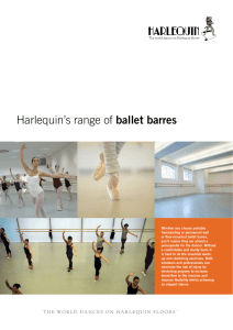 Harlequin`s range of ballet barres