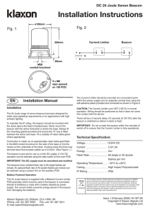 Installation Instructions - Klaxon Signalling Solutions