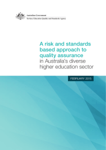 A risk and standards based approach to quality assurance in