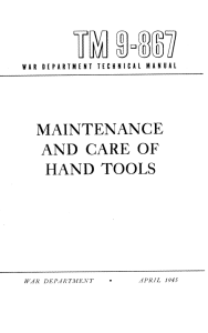 maintenance and care of hand tools