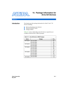 Package Information for Arria GX Devices - Columbia