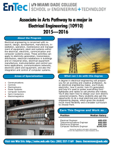 Associate in Arts Pathway to a major in Electrical Engineering