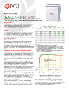 APPLICATION GUIDE Type DV e-Rated® Distribution TransFilter™