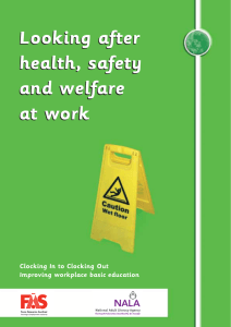 Looking after health, safety and welfare at work Looking after health