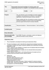NZQA registered unit standard 28897 version 1 Page 1 of 3 Title