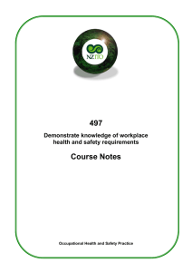 497 Demonstrate knowledge of workplace health and