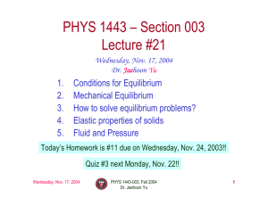 PHYS 1443 – Section 003 Lecture #21
