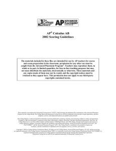 2002 AP Calculus AB Scoring Guidelines - AP Central