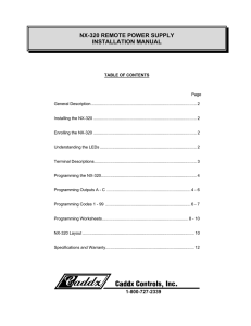 nx-320 remote power supply installation manual