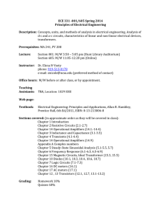 ECE 331 -001/605 Spring 2014 Principles of Electrical Engineering