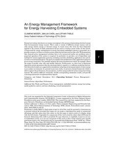 An energy management framework for energy harvesting embedded