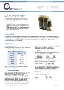 CO1 Heavy Duty Relay - C and S Controls Ltd
