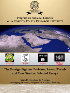 THE FOREIGN FIGHTER PROBLEM: RECENT TRENDS AND