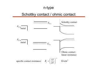 n-type Schottky contact / ohmic contact