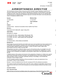 Airworthiness Directive CF-XXXX-XX XXXX